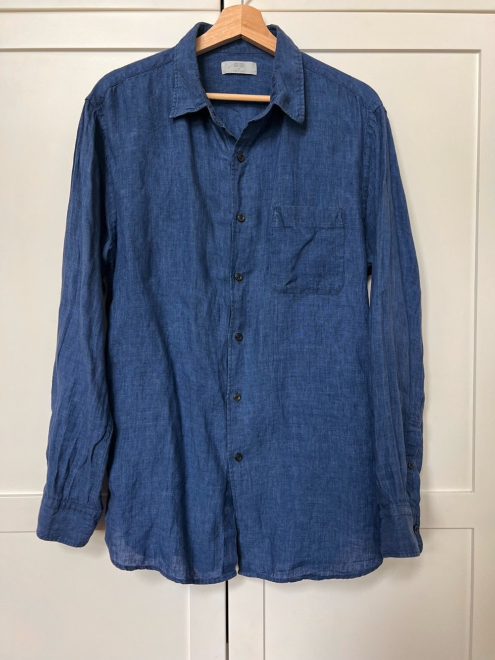 Blue linen long sleeve shirt - Men’s XL